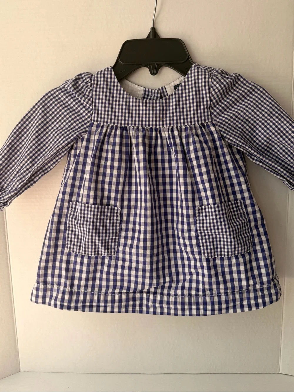 GAP Blue Gingham Long Sleeve Pocket Tunic